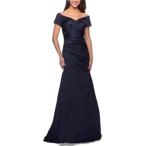 La femme Off the Shoulder Beaded
Gown Size 8 Nwot